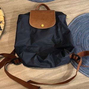 Navy blue LongChamp backpack